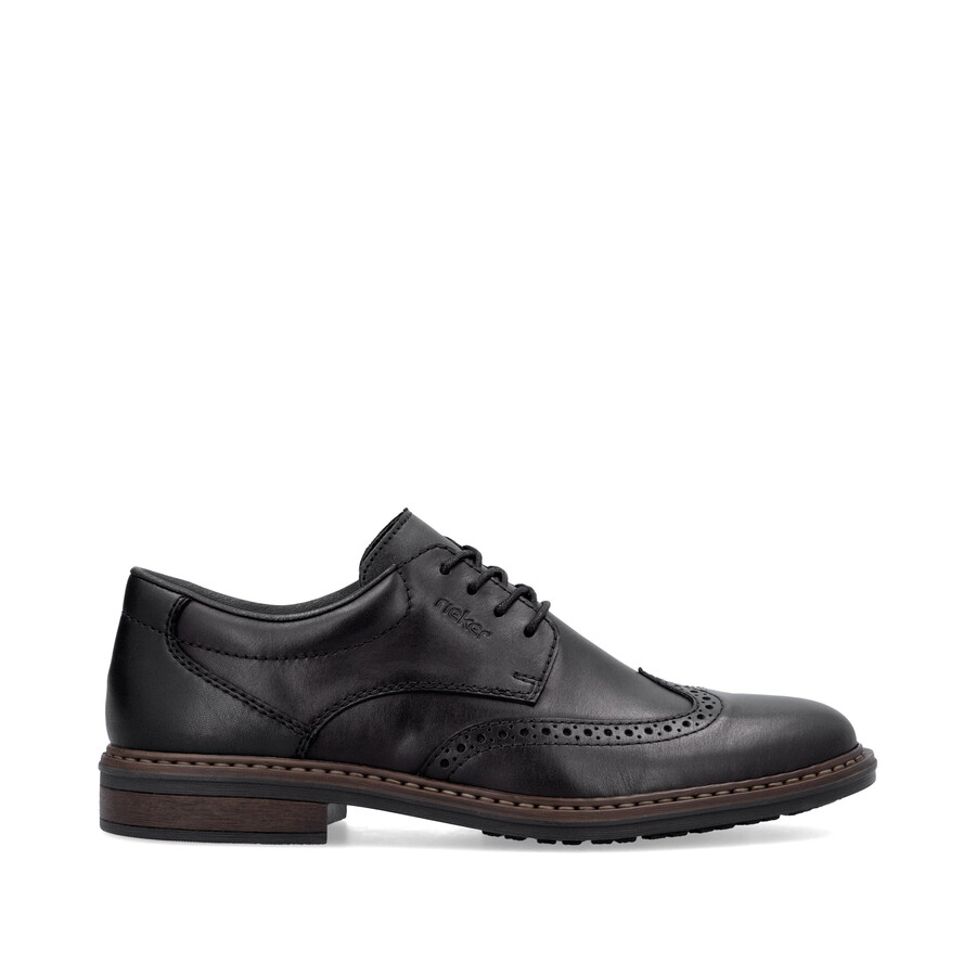 schwarze herrenschuhe mit gummizug rieker 17620-00