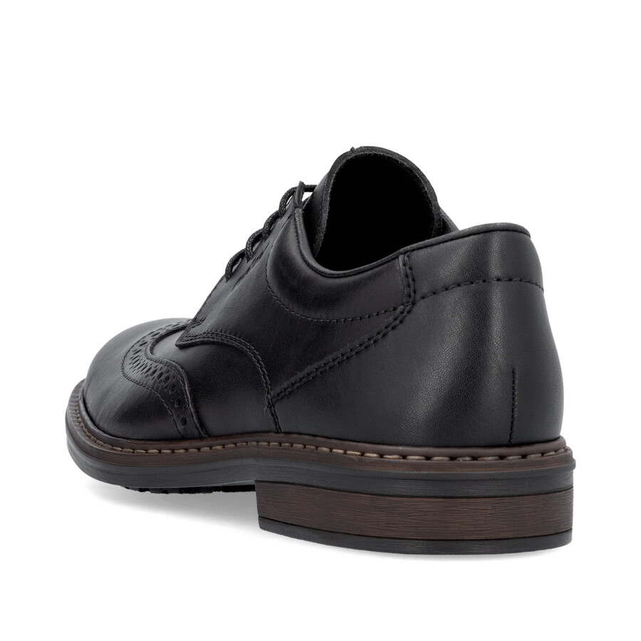 schwarze herrenschuhe mit gummizug rieker 17620-00