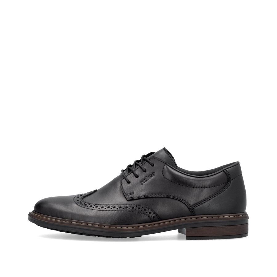 schwarze herrenschuhe mit gummizug rieker 17620-00