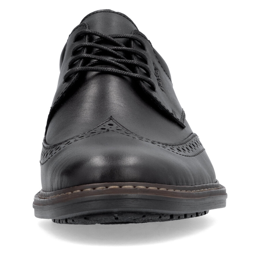 schwarze herrenschuhe mit gummizug rieker 17620-00