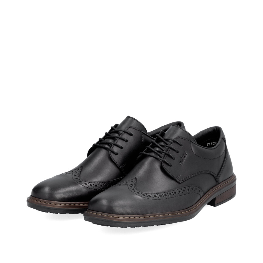 schwarze herrenschuhe mit gummizug rieker 17620-00