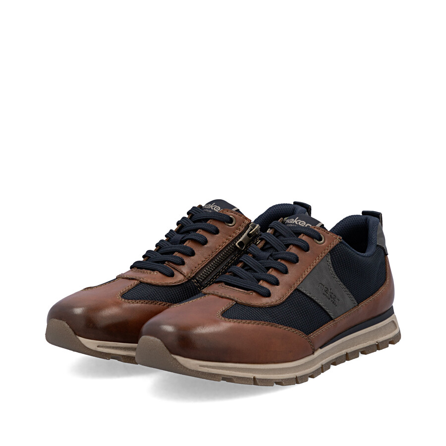 braune herren-schuhe mit reißverschluss rieker b0507-24