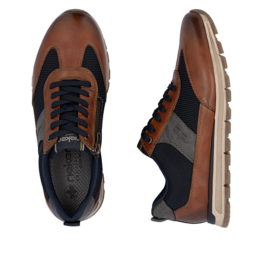 braune herren-schuhe mit reißverschluss rieker b0507-24