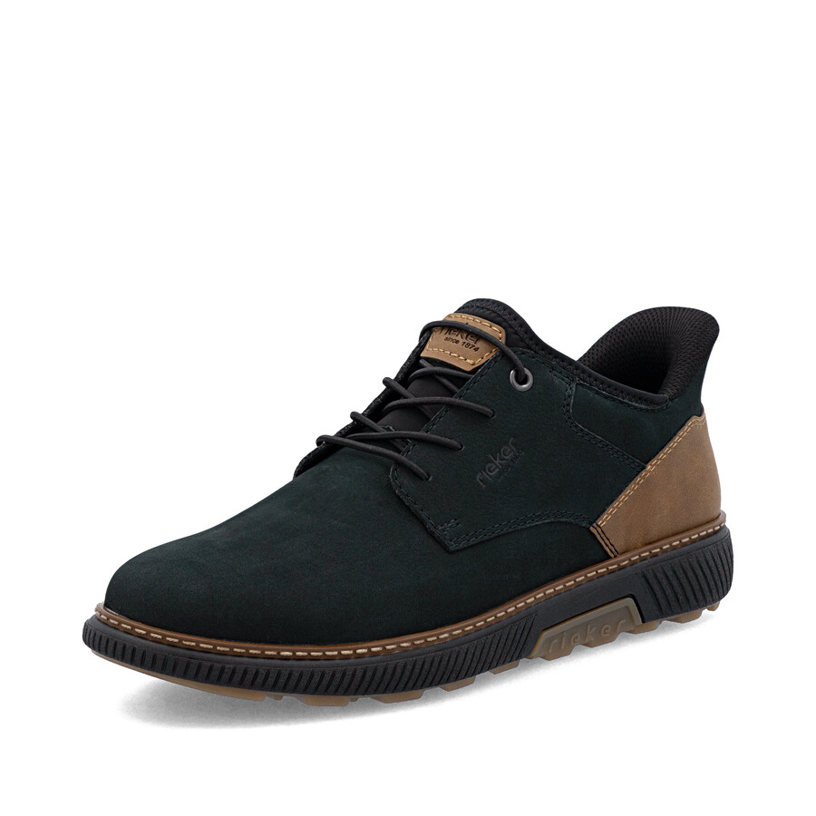 blaue elastische herrenschuhe rieker b3357-15