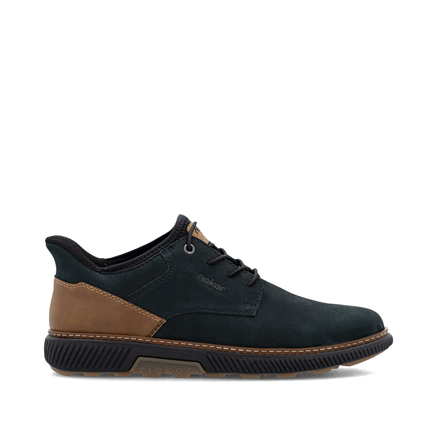blaue elastische herrenschuhe rieker b3357-15