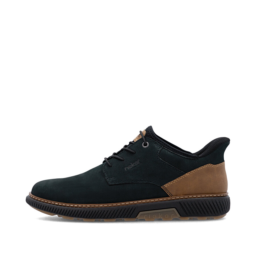 blaue elastische herrenschuhe rieker b3357-15