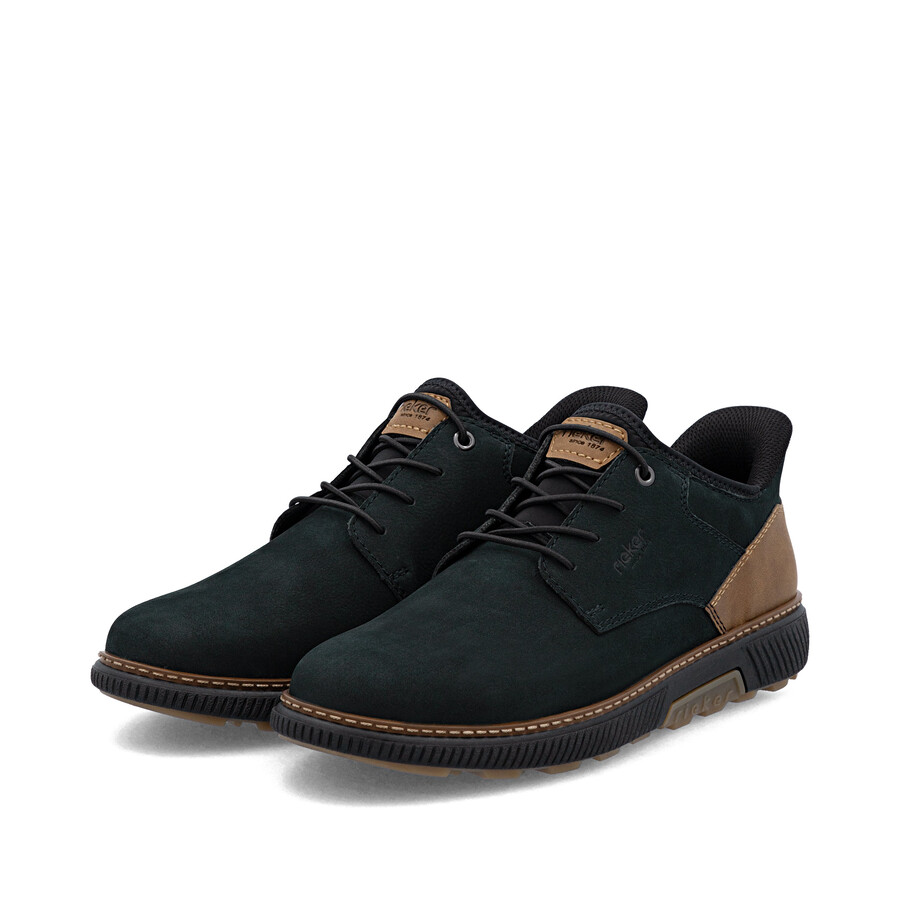 blaue elastische herrenschuhe rieker b3357-15