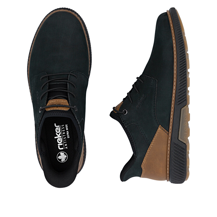 blaue elastische herrenschuhe rieker b3357-15