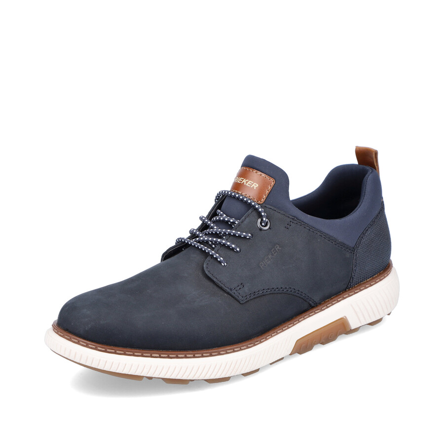 blaue elastische herrenschuhe rieker b3360-14