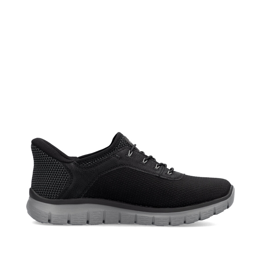 schwarze herrenschuhe mit gummizug rieker b6656-00