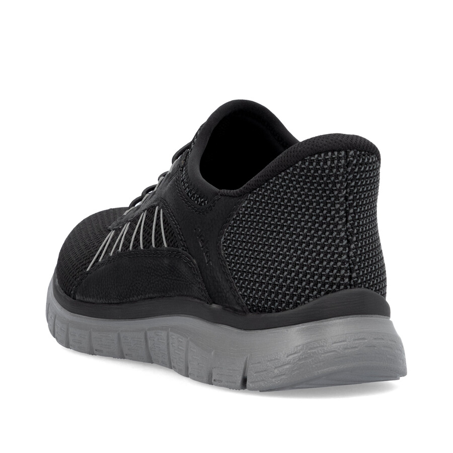 schwarze herrenschuhe mit gummizug rieker b6656-00