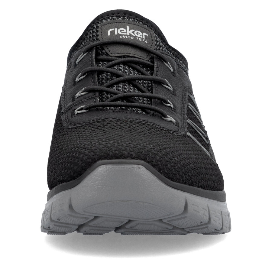 schwarze herrenschuhe mit gummizug rieker b6656-00