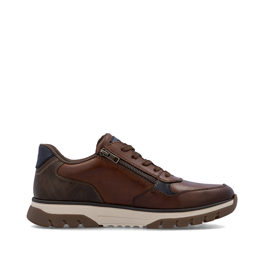 braune herren-schuhe mit reißverschluss rieker b9301-25