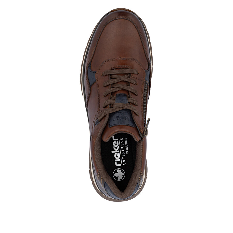 braune herren-schuhe mit reißverschluss rieker b9301-25