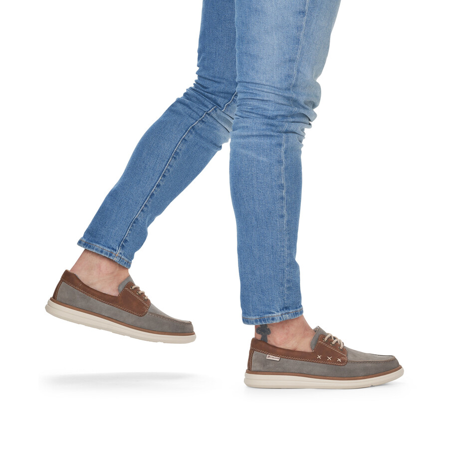 graue schnürschuhe für herren rieker sport u0601-42