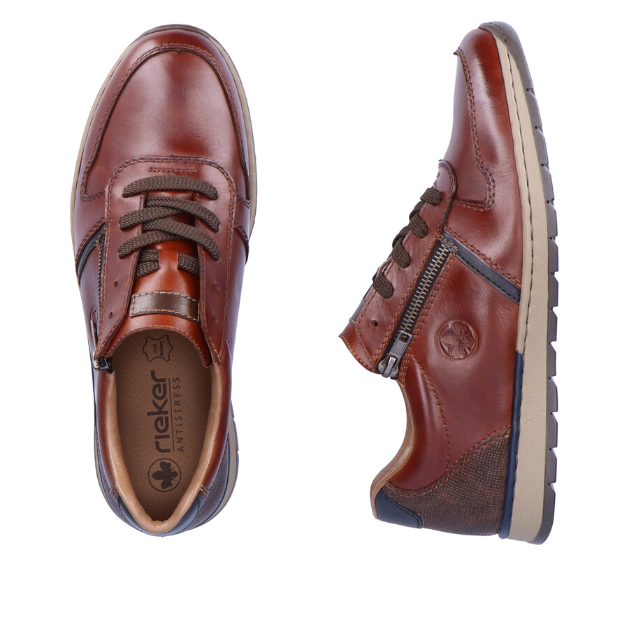 braune herren-schuhe mit reißverschluss rieker b2112-25