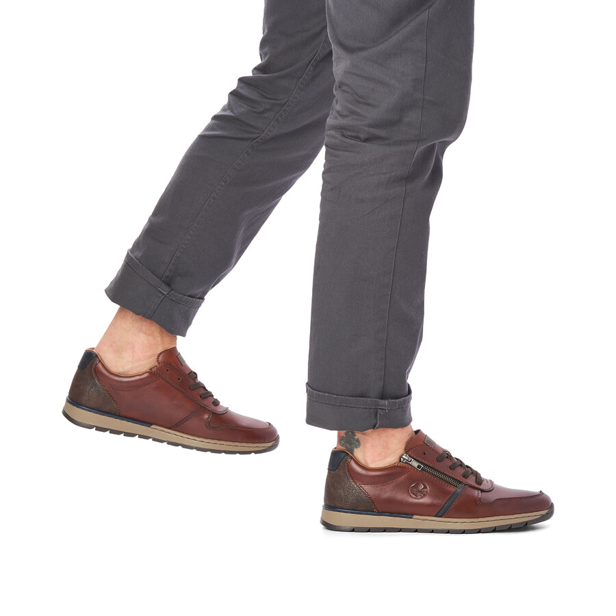 braune herren-schuhe mit reißverschluss rieker b2112-25