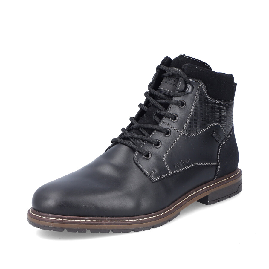 schwarze reißverschlussstiefel für herren rieker 13740-00