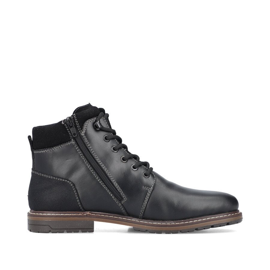 schwarze reißverschlussstiefel für herren rieker 13740-00