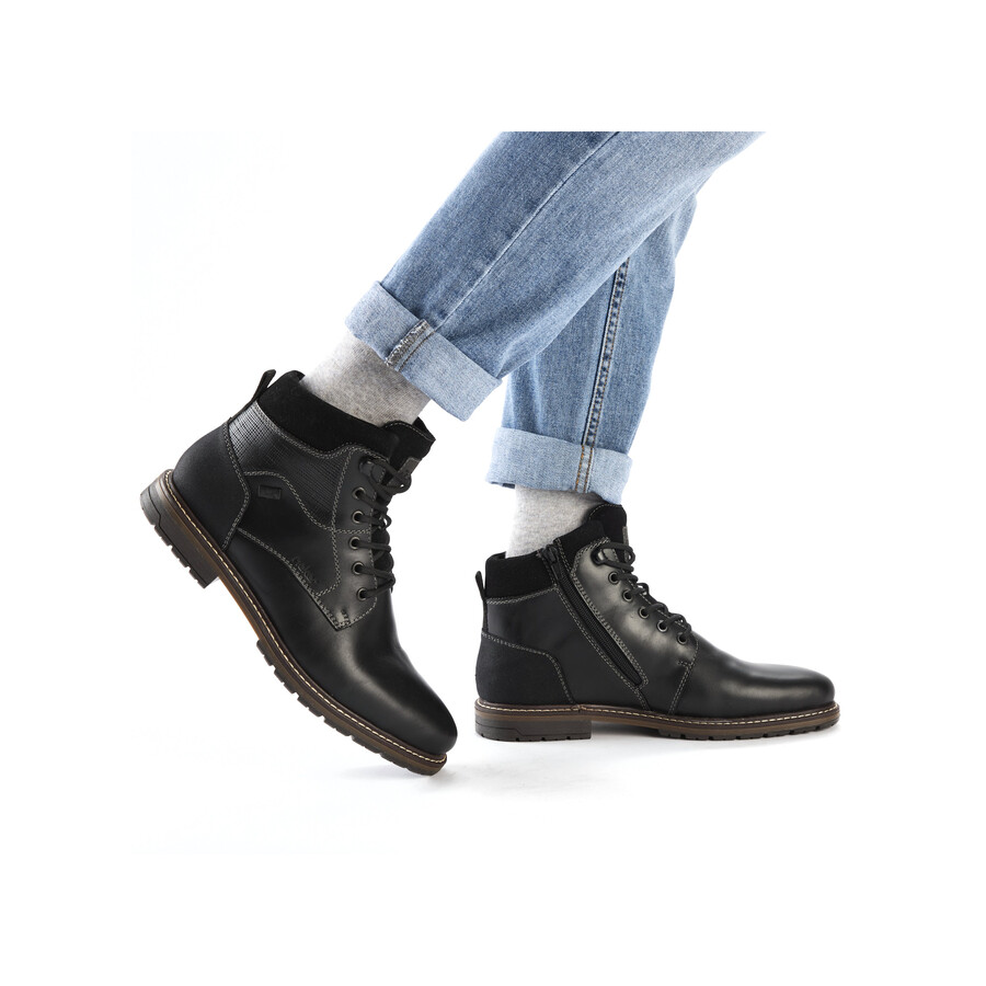 schwarze reißverschlussstiefel für herren rieker 13740-00