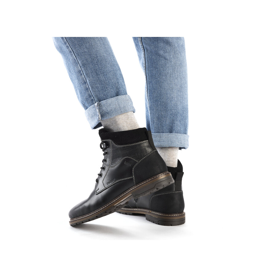 schwarze reißverschlussstiefel für herren rieker 13740-00