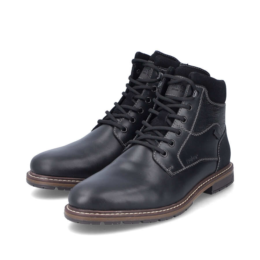 schwarze reißverschlussstiefel für herren rieker 13740-00