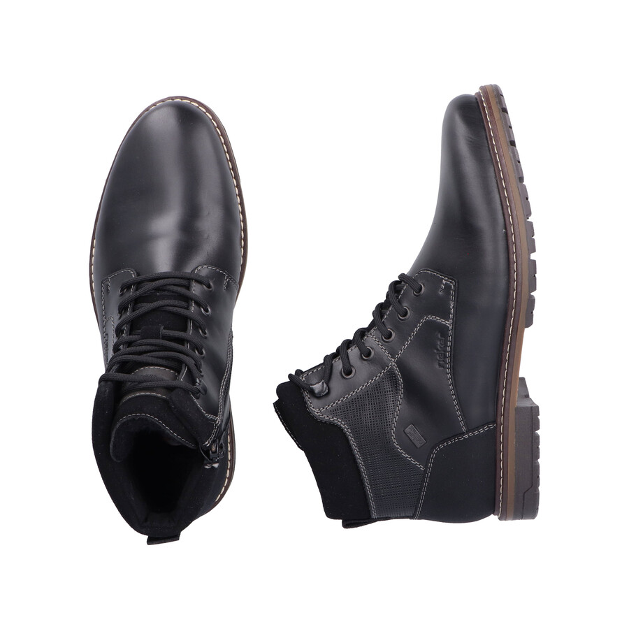 schwarze reißverschlussstiefel für herren rieker 13740-00