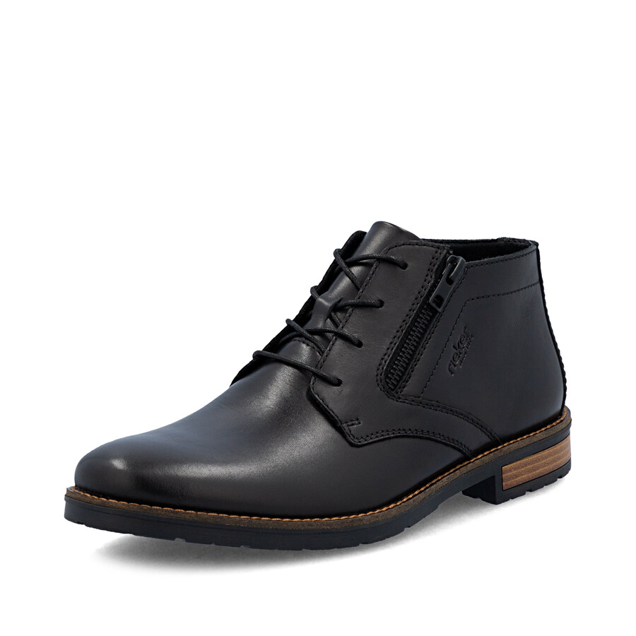 schwarze reißverschlussstiefel für herren rieker 14609-00