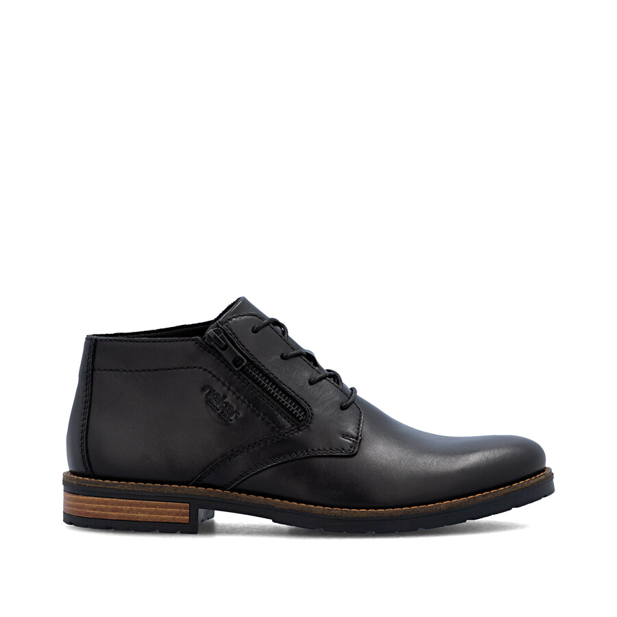 schwarze reißverschlussstiefel für herren rieker 14609-00