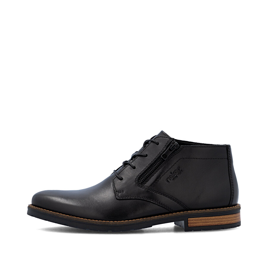 schwarze reißverschlussstiefel für herren rieker 14609-00