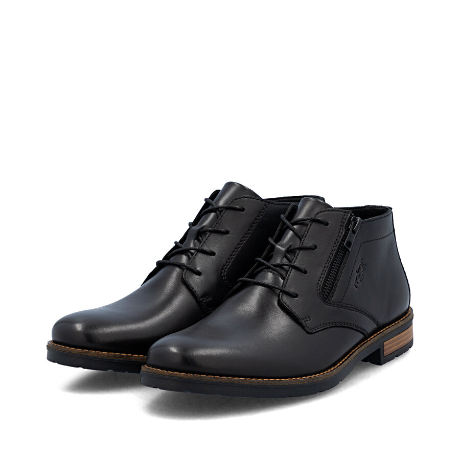 schwarze reißverschlussstiefel für herren rieker 14609-00