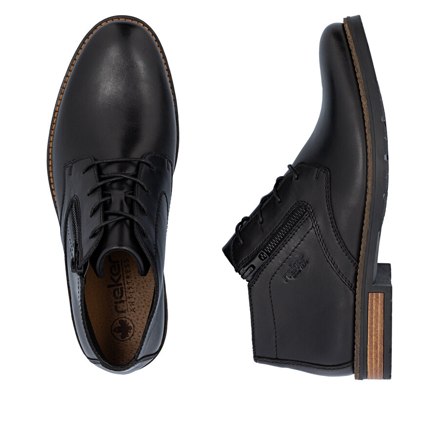 schwarze reißverschlussstiefel für herren rieker 14609-00