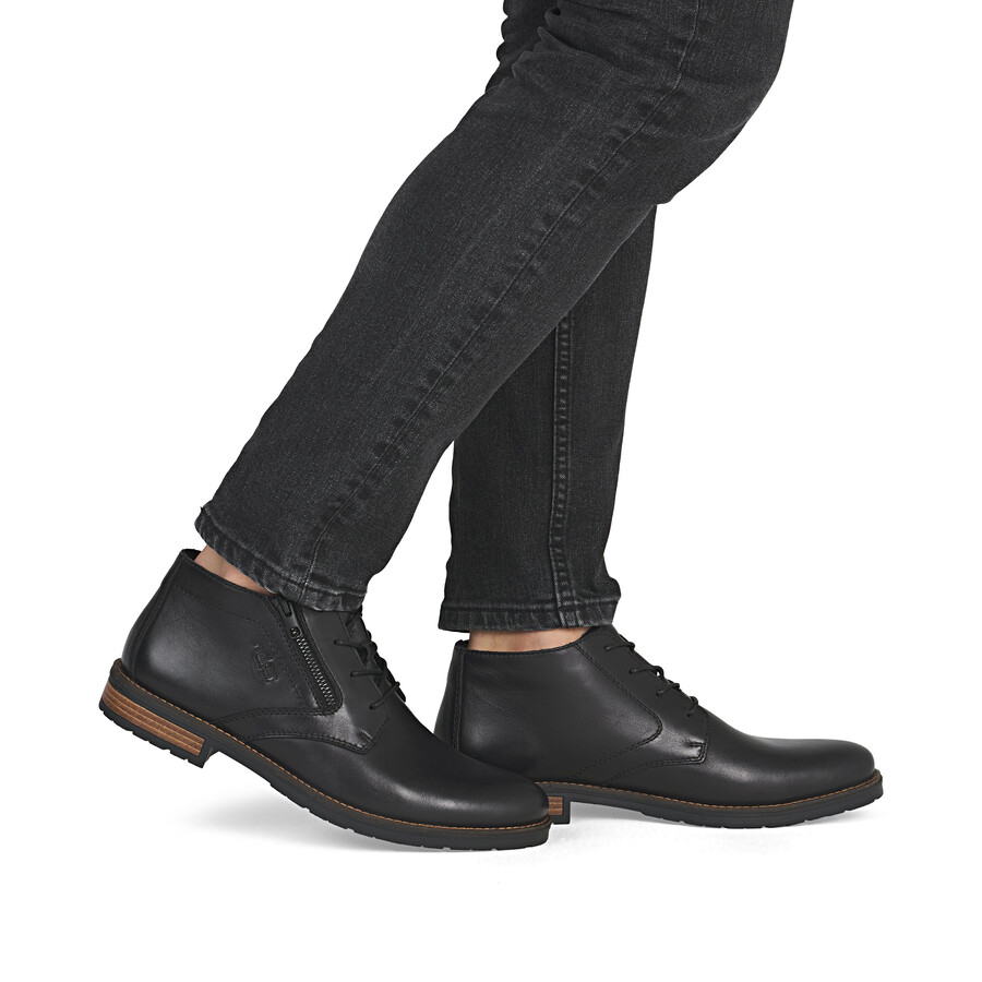 schwarze reißverschlussstiefel für herren rieker 14609-00