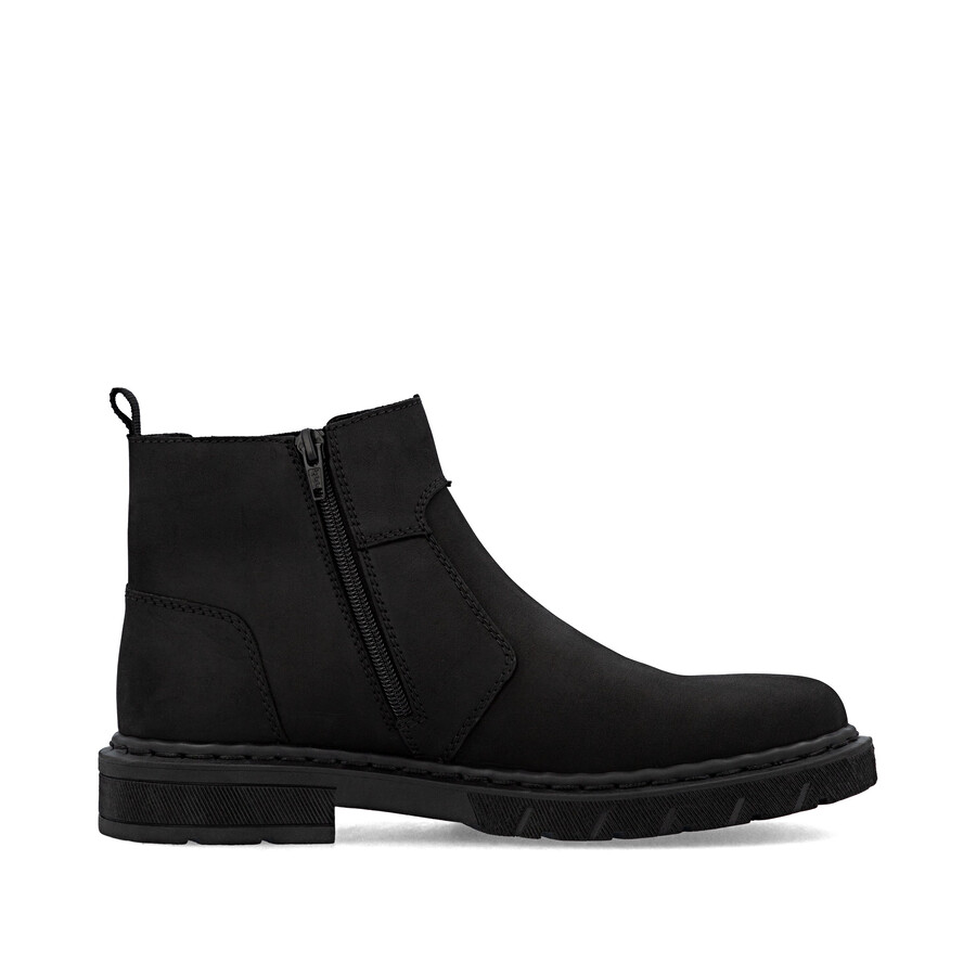 schwarze reißverschlussstiefel für herren rieker 31650-00