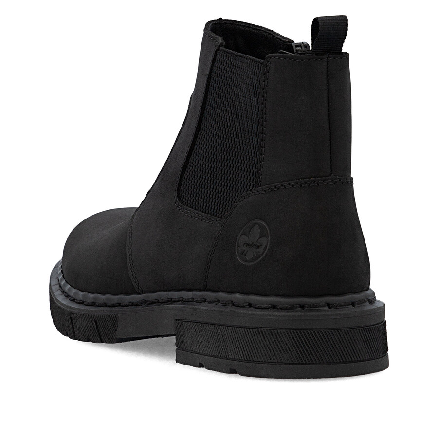 schwarze reißverschlussstiefel für herren rieker 31650-00