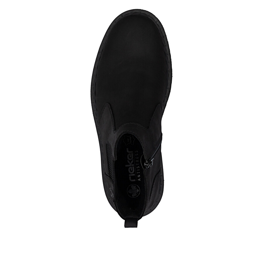 schwarze reißverschlussstiefel für herren rieker 31650-00