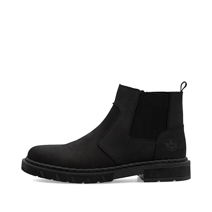 schwarze reißverschlussstiefel für herren rieker 31650-00
