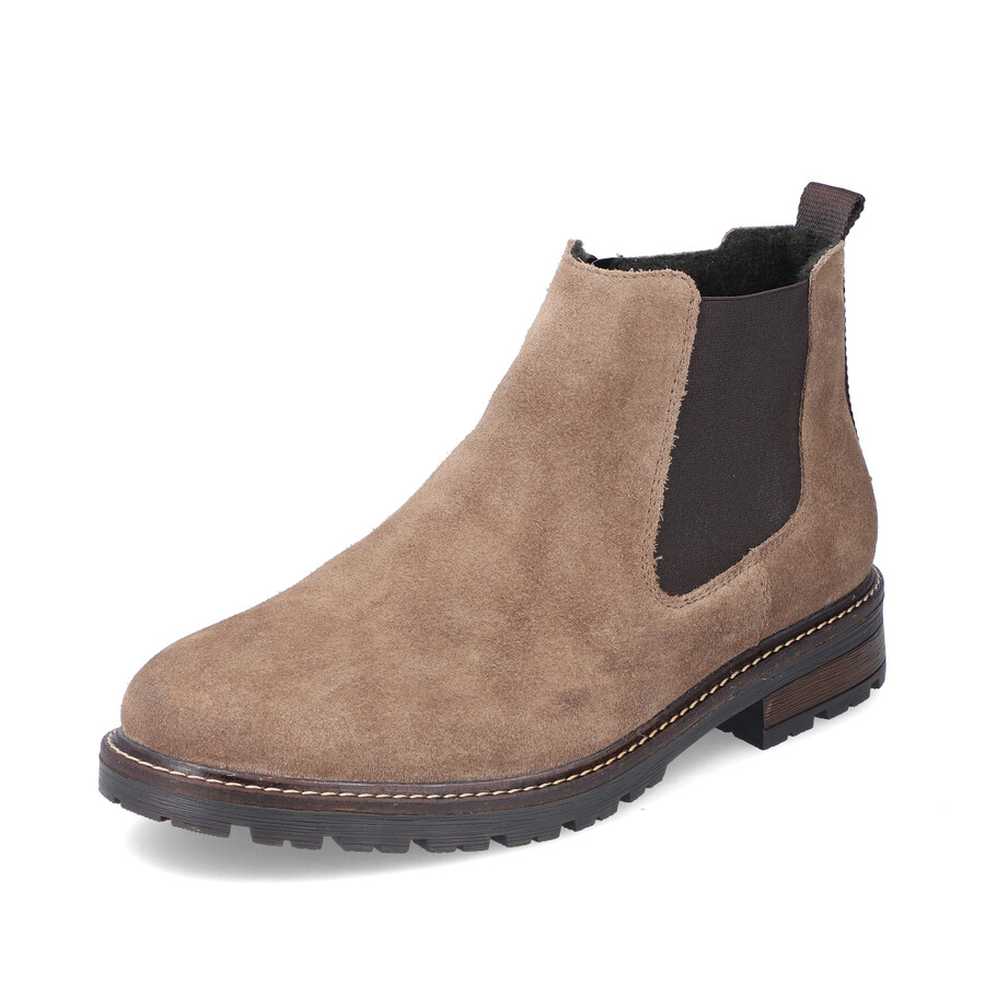 beige reißverschlussstiefel für herren rieker 32051-64