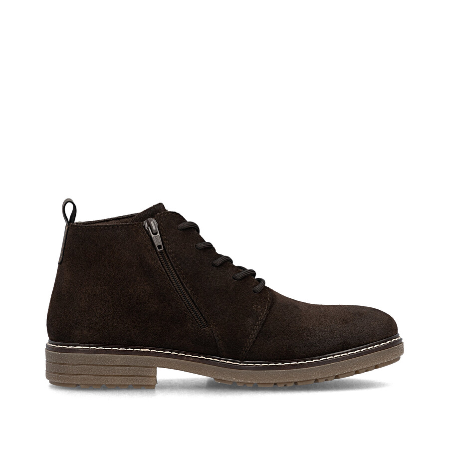 braune reißverschlussstiefel für herren rieker 33106-25