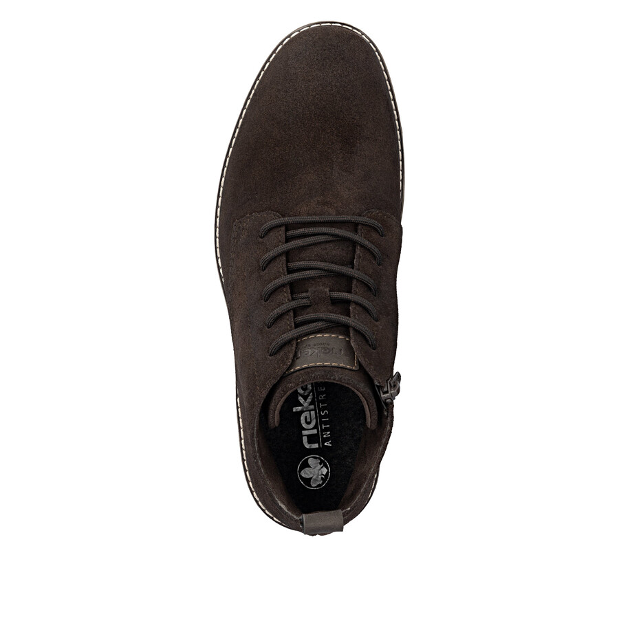 braune reißverschlussstiefel für herren rieker 33106-25