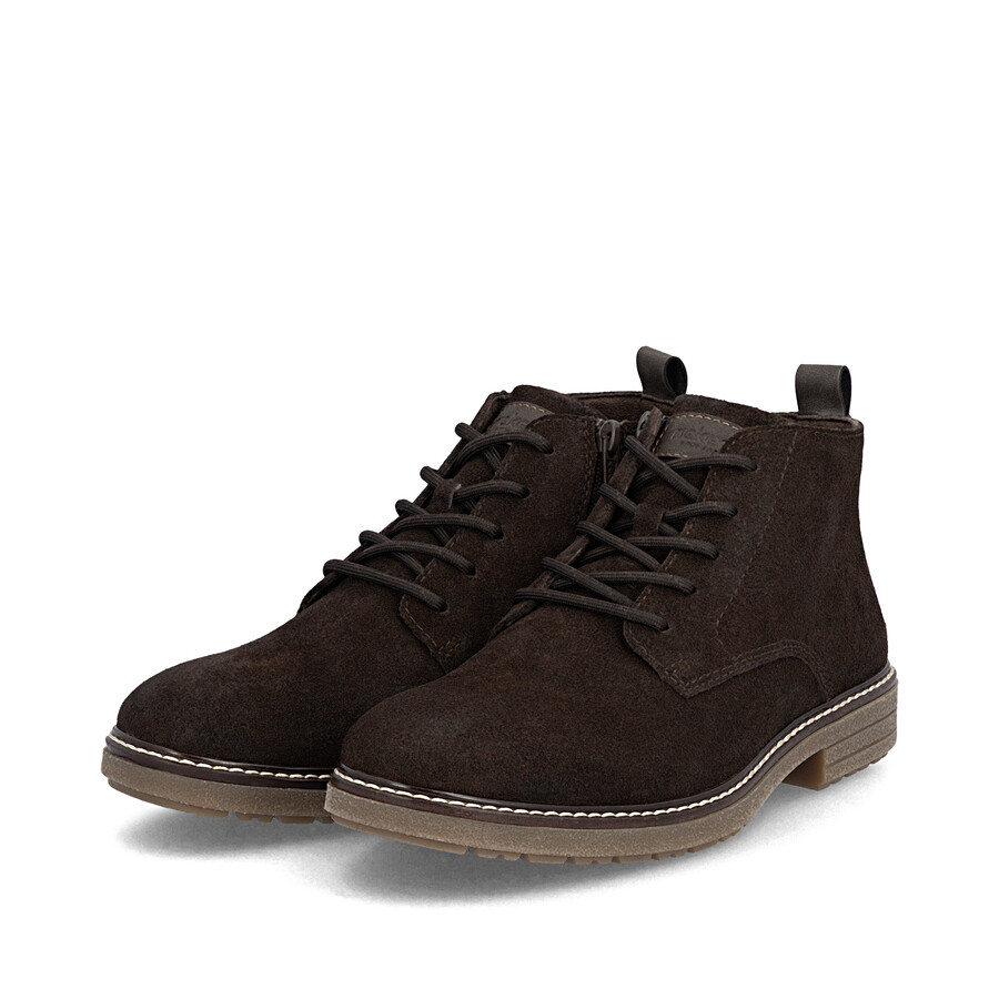 braune reißverschlussstiefel für herren rieker 33106-25