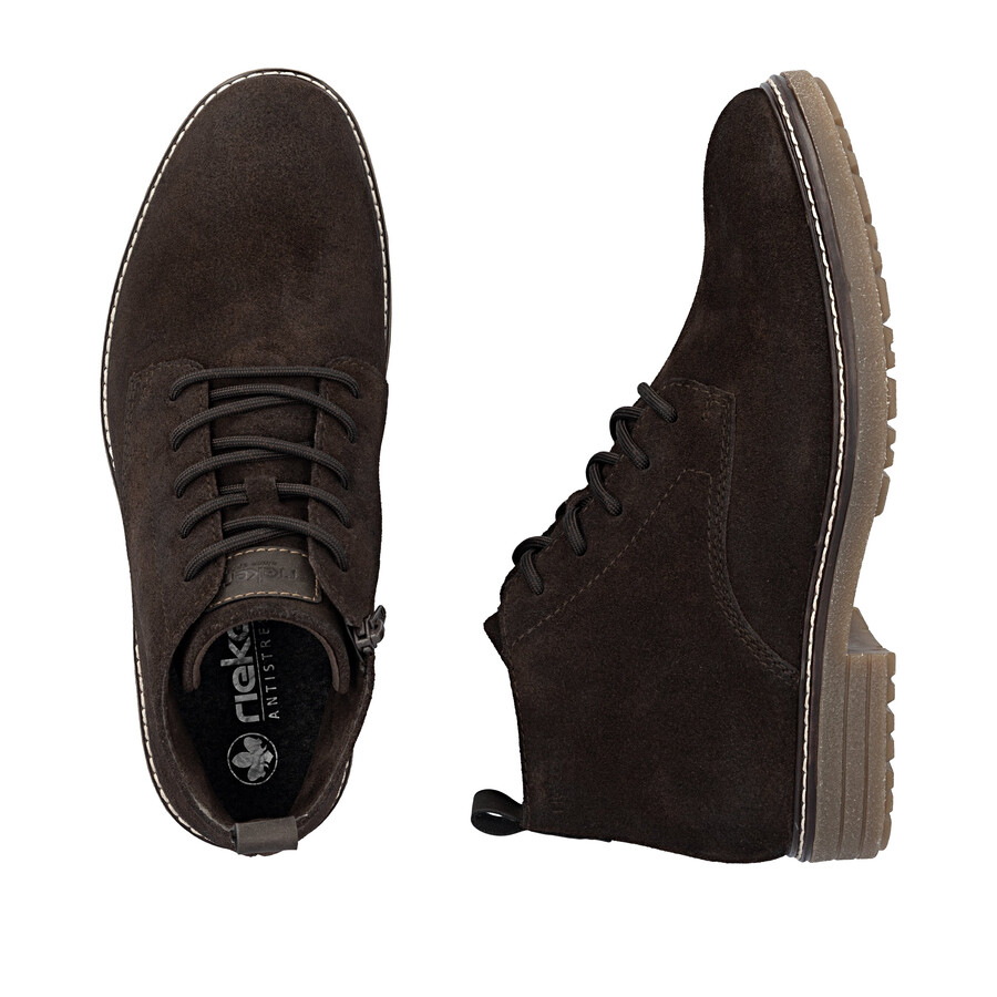braune reißverschlussstiefel für herren rieker 33106-25