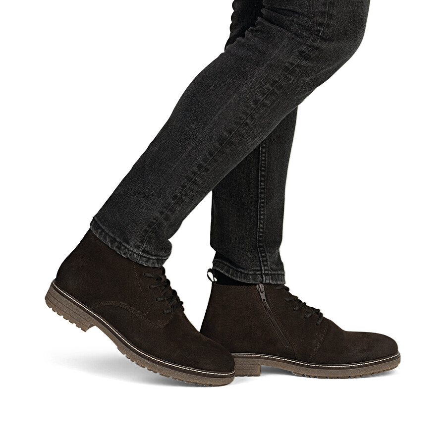 braune reißverschlussstiefel für herren rieker 33106-25