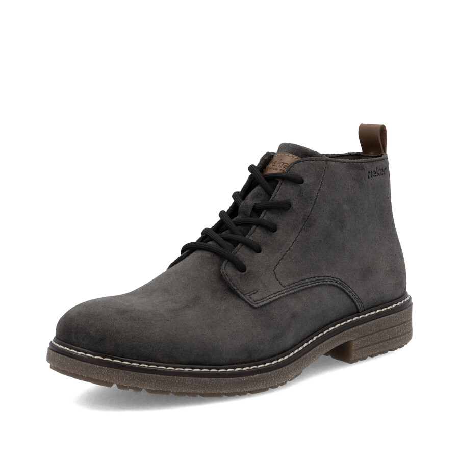 graue reißverschlussstiefel für herren rieker 33106-45