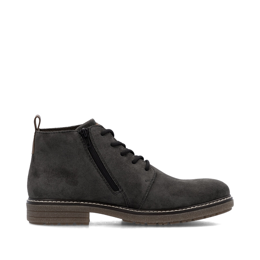 graue reißverschlussstiefel für herren rieker 33106-45