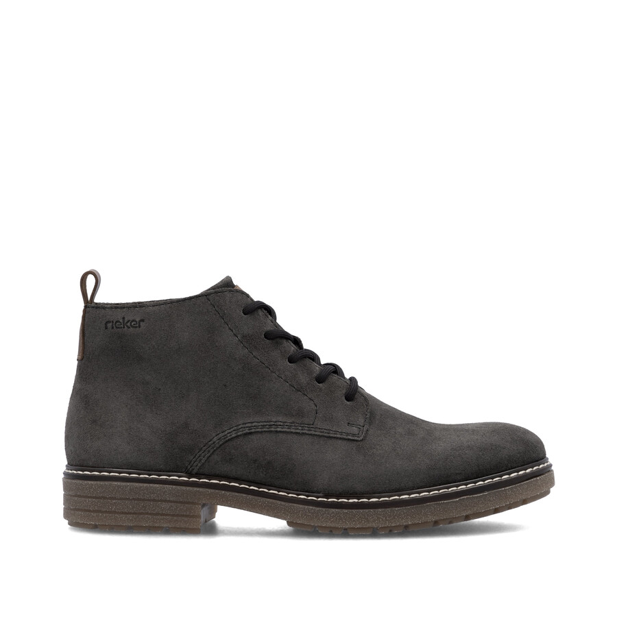 graue reißverschlussstiefel für herren rieker 33106-45