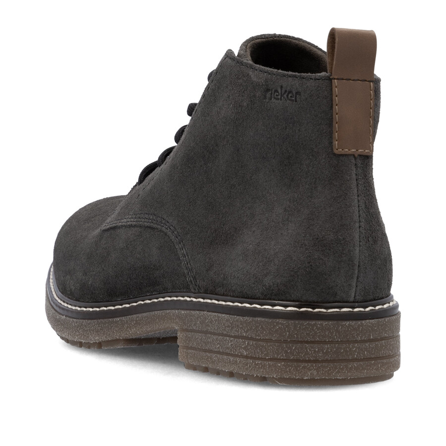 graue reißverschlussstiefel für herren rieker 33106-45