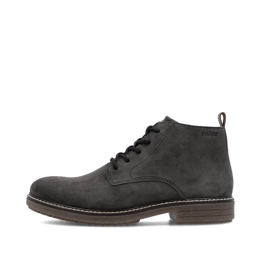 graue reißverschlussstiefel für herren rieker 33106-45