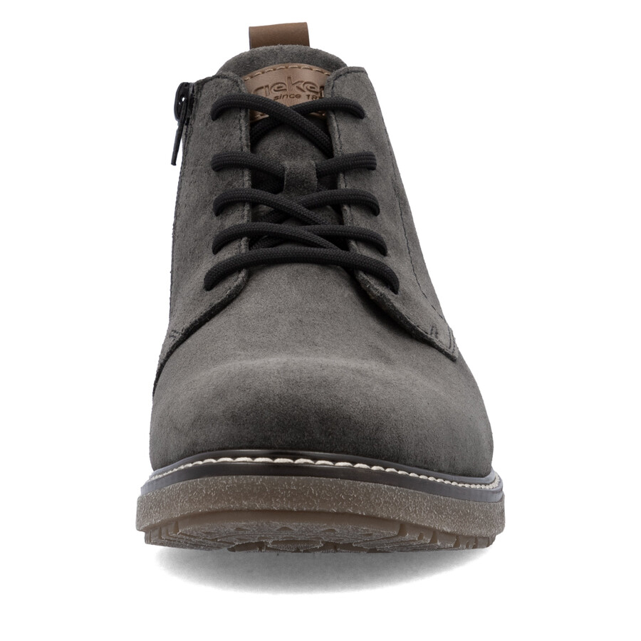 graue reißverschlussstiefel für herren rieker 33106-45