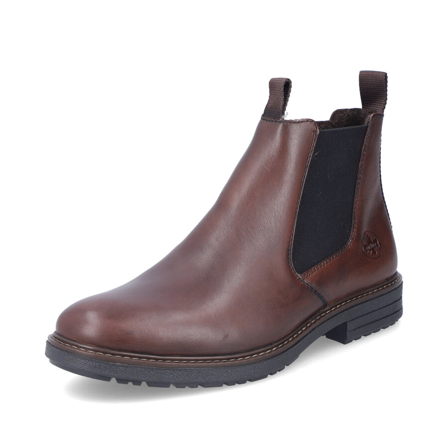 braune reißverschlussstiefel für herren rieker 33180-26